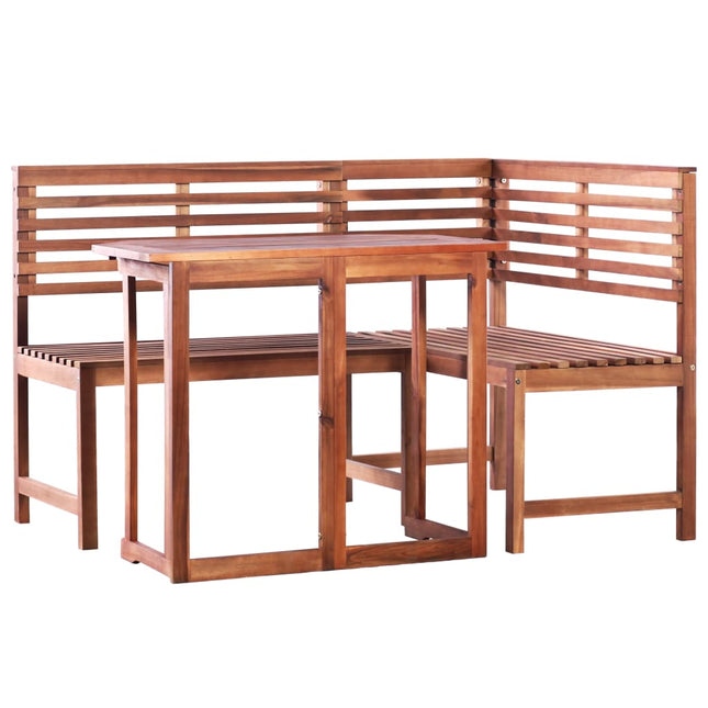 Set da BistrÃƒÂ² 2 pz in Legno Massello di Acacia
