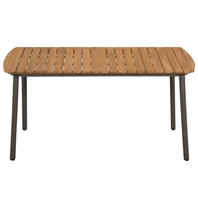 Tavolo da Giardino 150x90x72cm in Massello di Acacia e Acciaio