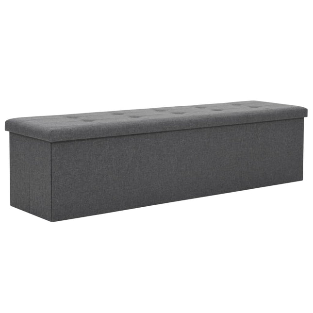 Cassapanca Pieghevole in Simil Lino 150x38x38 cm Grigio Scuro