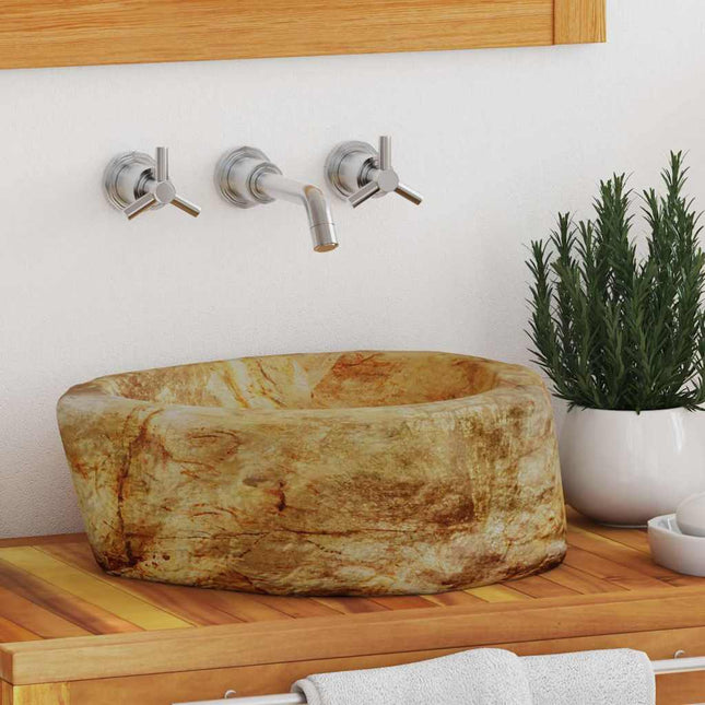 Lavandino 45x35x15 cm in Pietra Fossile Crema