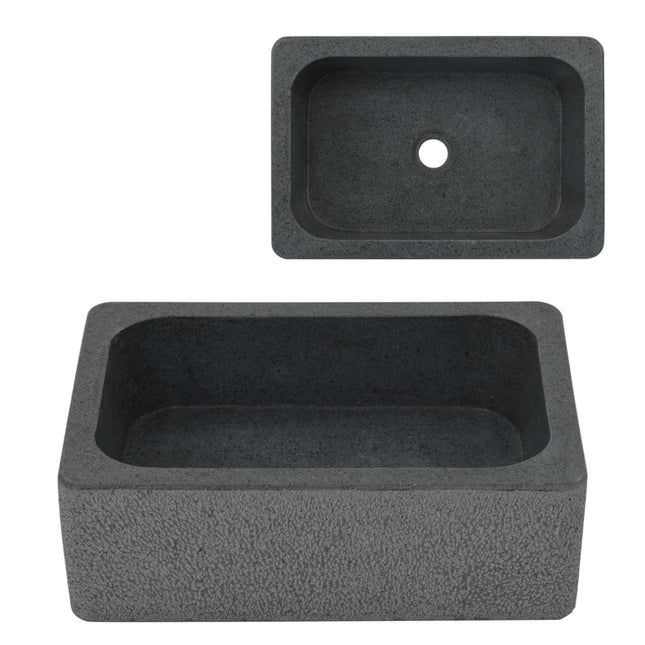 Lavandino 45x30x15 cm in Pietra di Fiume Nero