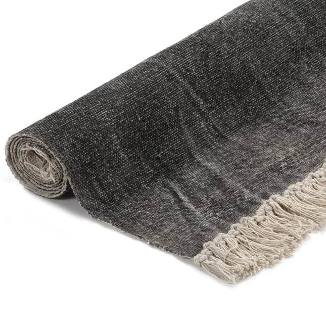 Tappeto Kilim in Cotone 160x230 cm Antracite