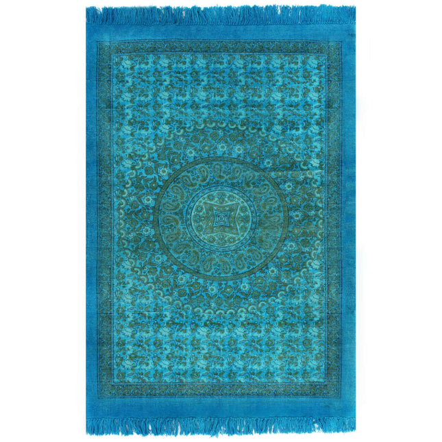 Tappeto Kilim in Cotone 120x180 cm con Motivi Turchese