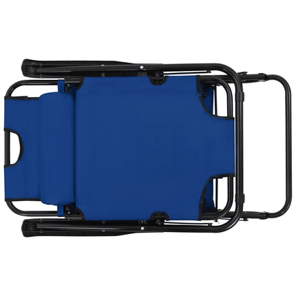 Lettini Prendisole 2 pz Pieghevoli con Poggiagambe Acciaio Blu