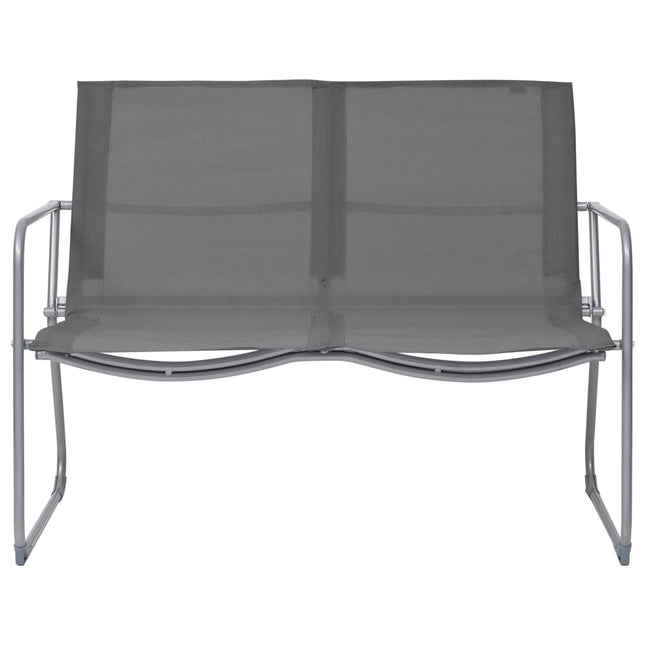 Set Divano da Giardino 4 pz in Tessuto e Acciaio Grigio