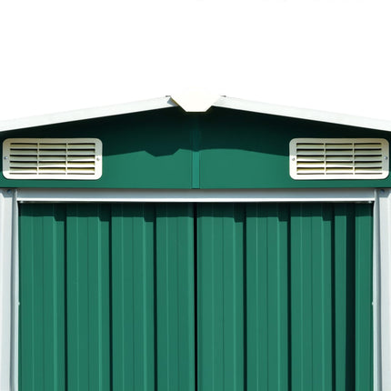 Casetta da Giardino 257x298x178 cm in Metallo Verde