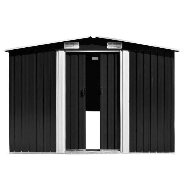 Casetta da Giardino 257x392x181 cm in Metallo Antracite