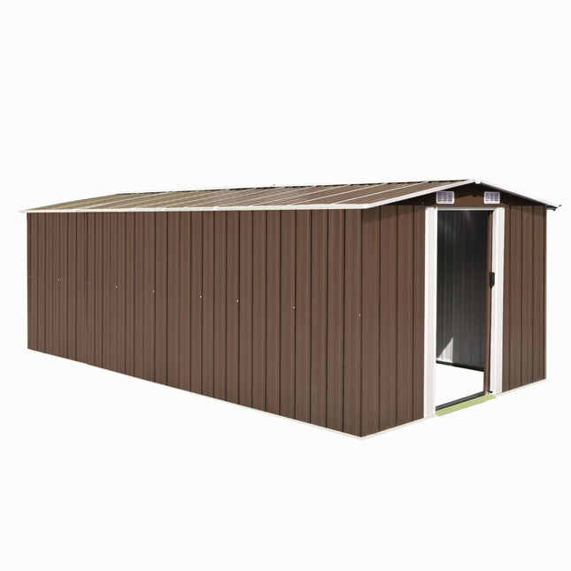 Casetta da Giardino 257x489x181 cm in Metallo Marrone