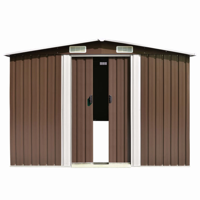 Casetta da Giardino 257x489x181 cm in Metallo Marrone