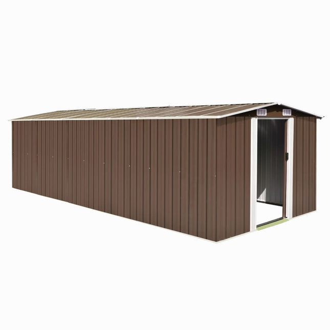 Casetta da Giardino 257x580x181 cm in Metallo Marrone