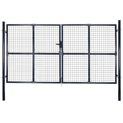 Cancello per Giardino Rete in Acciaio Zincato 289x200 cm Grigio