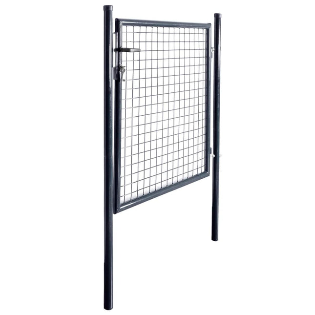 Cancello per Giardino Rete in Acciaio Zincato 85,5x100cm Grigio