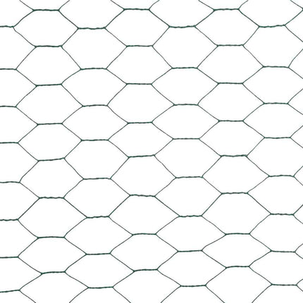 Recinzione in Rete per Pollaio in Acciaio e PVC 25x1,2 m Verde