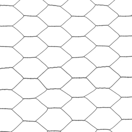 Recinzione in Rete per Pollaio in Acciaio e PVC 25x1,5 m Grigia