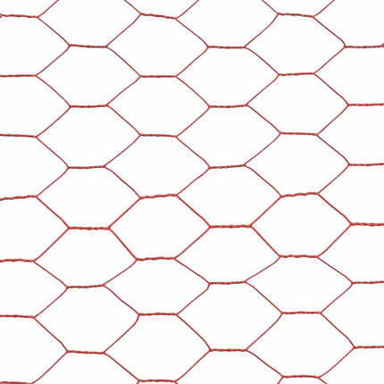 Recinzione in Rete per Pollaio in Acciaio e PVC 25x1,5 m Rossa
