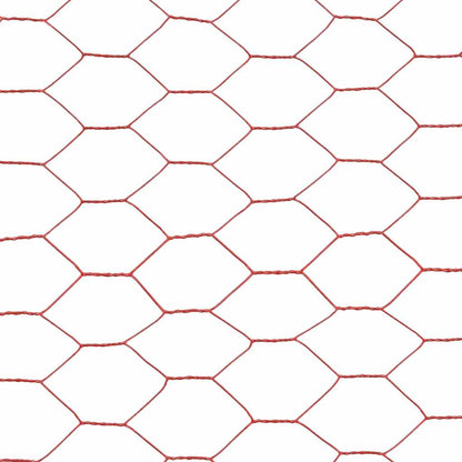 Recinzione in Rete per Pollaio in Acciaio e PVC 25x1,5 m Rossa
