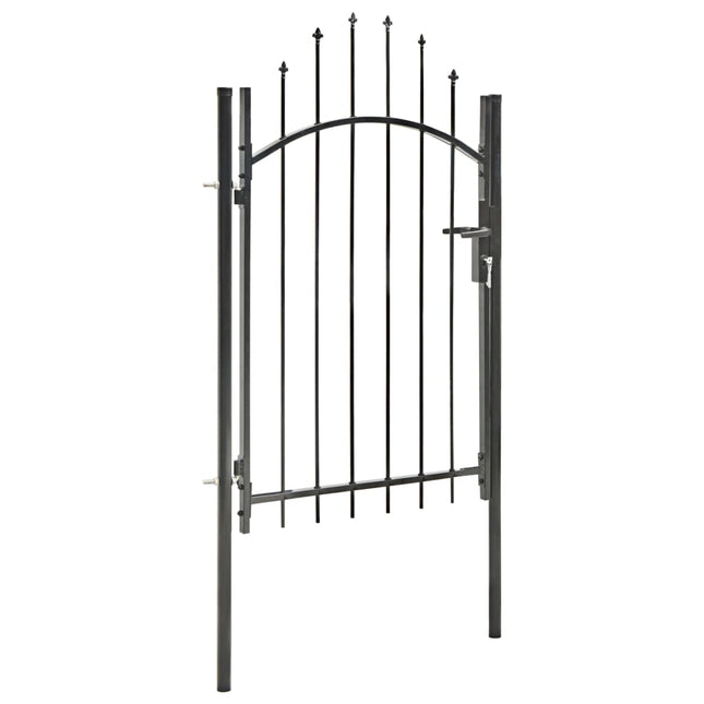 Cancello da Giardino in Acciaio 1x2 m Nero
