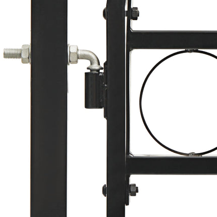 Cancello a Doppia Anta ad Arco in Acciaio 400x200cm Nero