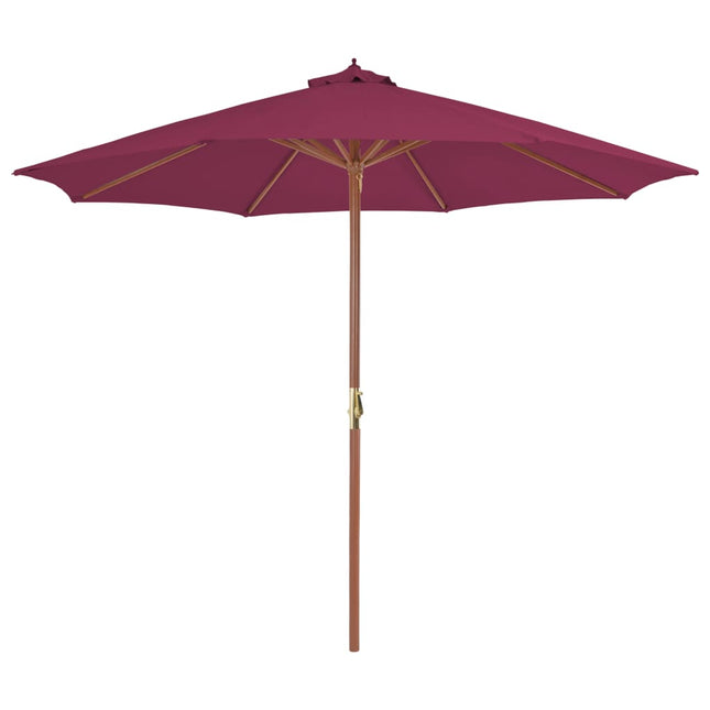 Ombrellone da Esterni con Palo in Legno 300 cm Rosso BordÃƒÂ²