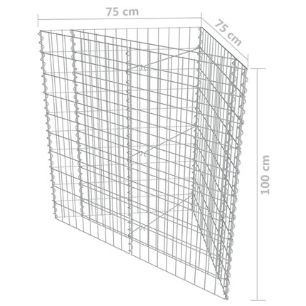 Gabbione Letto Rialzato in Acciaio Zincato 75x75x100 cm