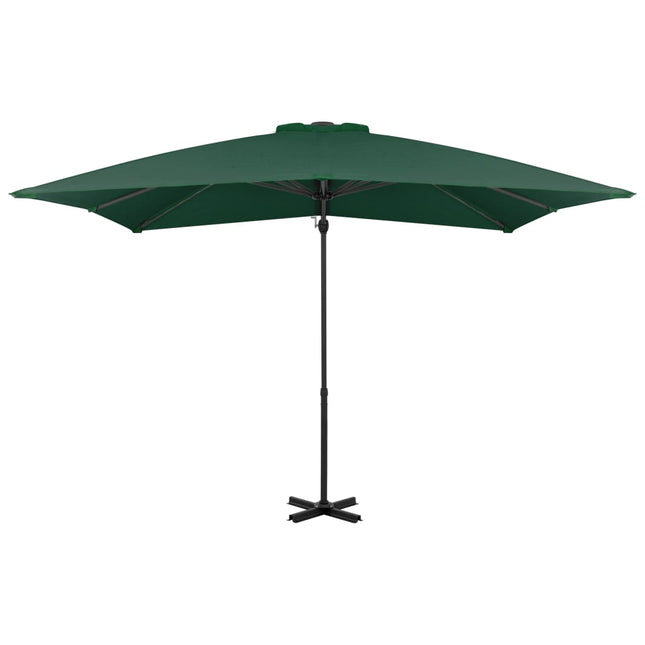 Ombrellone a Sbalzo con Palo in Alluminio 250x250 cm Verde