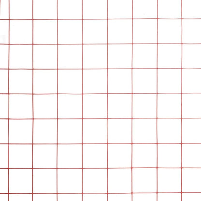 Recinzione in Rete per Pollaio in Acciaio e PVC 25x1,5 m Rossa