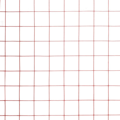 Recinzione in Rete per Pollaio in Acciaio e PVC 25x1,5 m Rossa