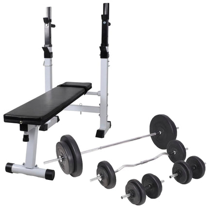 Panca Reclinabile con Rack Bilanciere e Set Manubri 90 kg