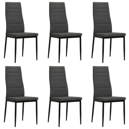 Sedie da Pranzo 6 pz Grigio Scuro in Tessuto