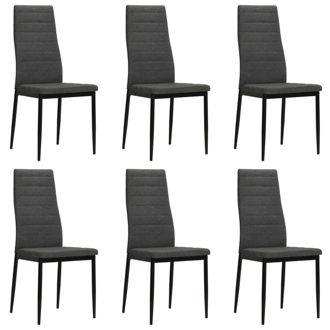 Sedie da Pranzo 6 pz Grigio Scuro in Tessuto