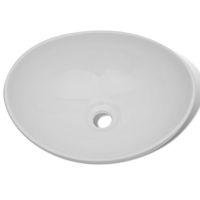 Lavello in Ceramica Bianco Ovale 40 x 33 cm