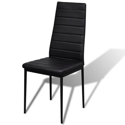 Set da Pranzo 5 pz in Pelle Artificiale Nero