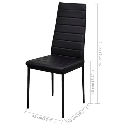 Set da Pranzo 5 pz in Pelle Artificiale Nero