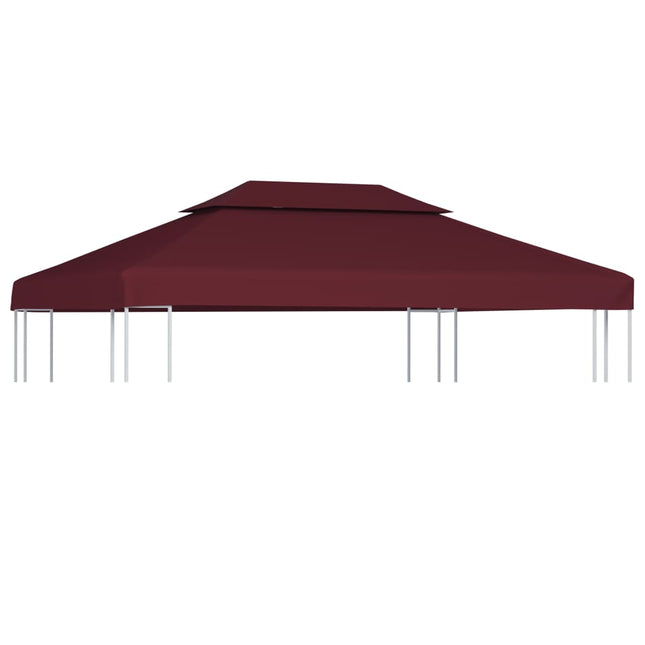 Copertura Superiore per Gazebo a 2 Strati 310g/mÃ‚Â² 4x3m Bordeaux