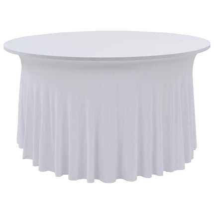 Copertura Elastica per Tavolo con Gonna 2 pz 120x74 cm Bianco