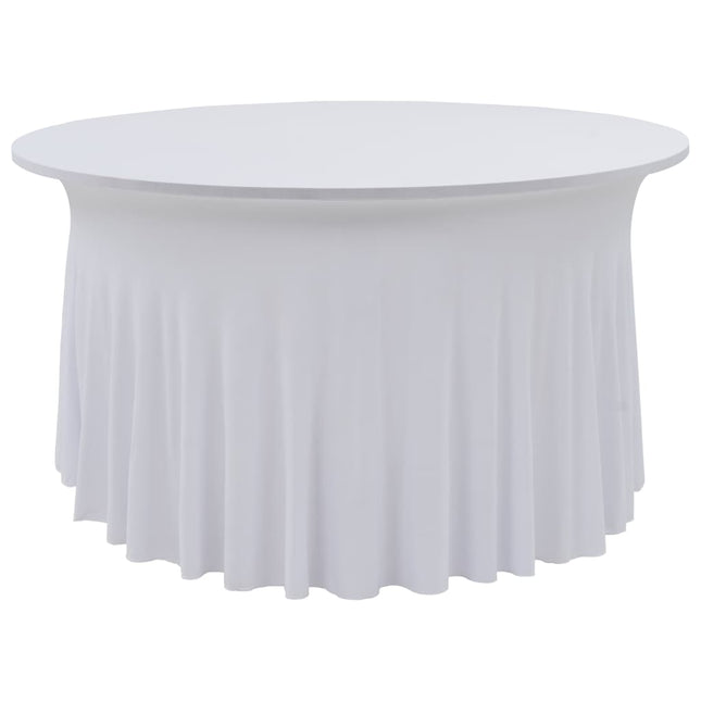 Copertura Elastica per Tavolo con Gonna 2 pz 120x74 cm Bianco