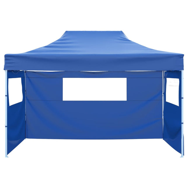 Tenda Pieghevole con 3 Pareti 3x4,5 m Blu