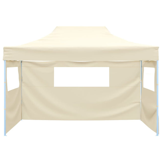 Tenda Pieghevole con 3 Pareti 3x4,5 m Crema