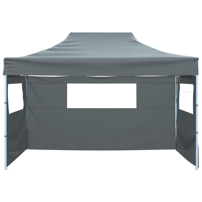 Tenda Pieghevole con 3 Pareti 3x4,5 m Antracite