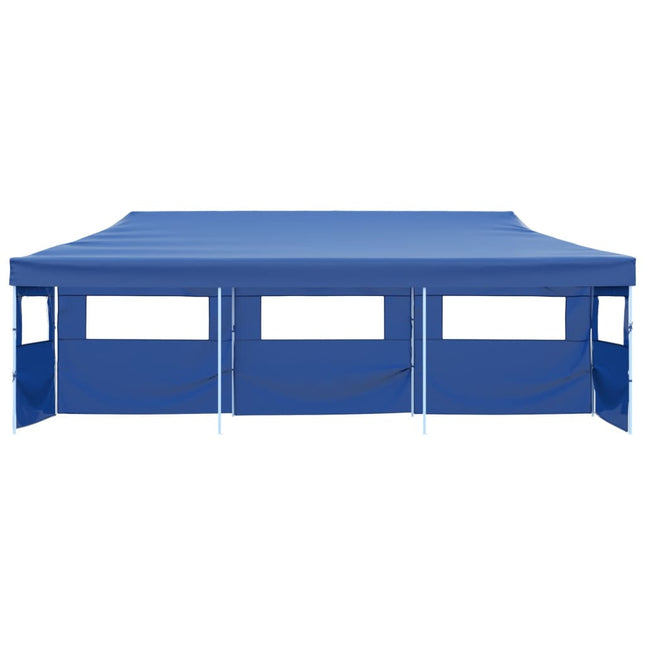 Tenda Pieghevole Pop-Up con 5 Pareti Laterali 3x9 m Blu