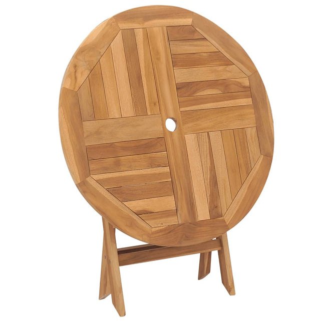 Tavolo da Giardino Pieghevole 85x76cm in Legno Massello di Teak