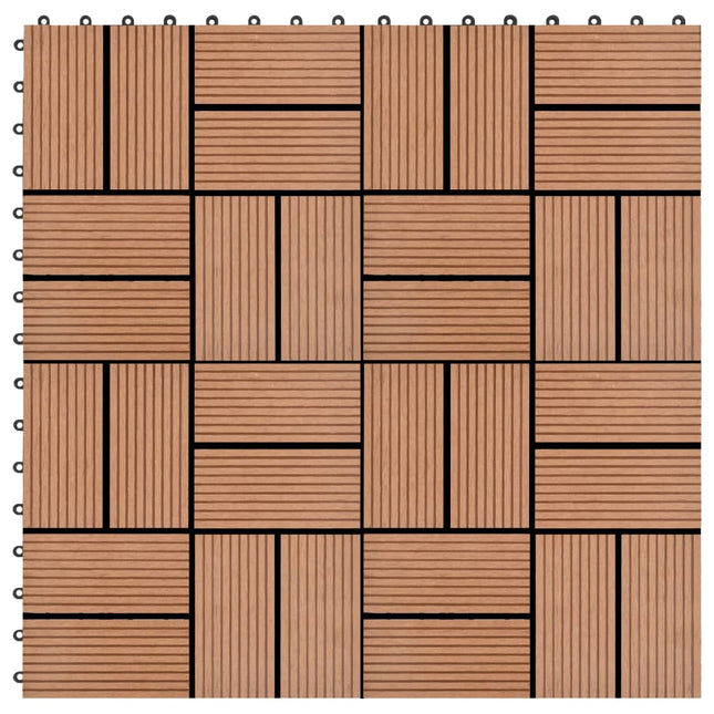 Piastrelle per Decking in WPC 11 pz 30x30cm 1mq Marrone