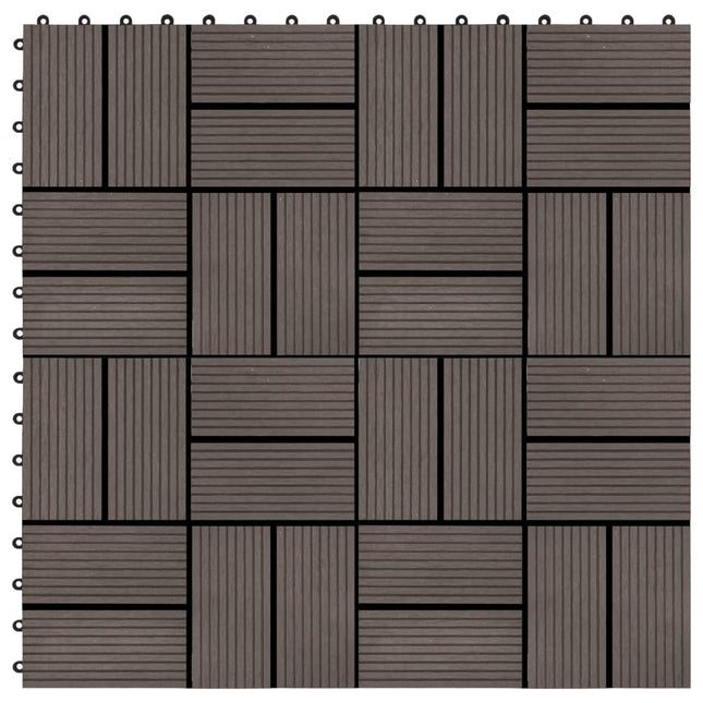 Piastrelle per Decking in WPC 11 pz 30x30cm 1mq Marrone Scuro