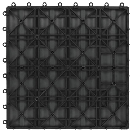 Piastrelle per Decking 11 pz Goffrature WPC 30x30 cm 1 mq Nero