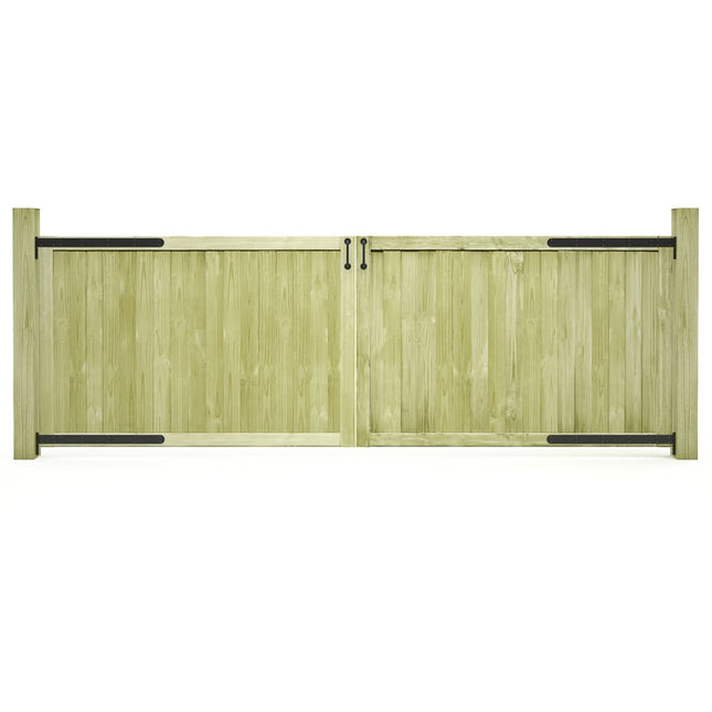 Cancelli da Giardino 2 pz in Legno di Pino Impregnato 300x100cm
