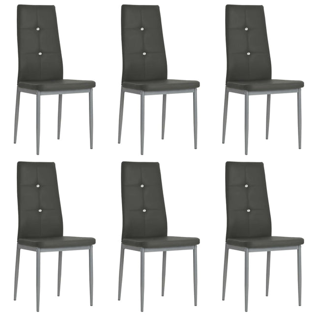 Sedie da Pranzo 6 pz in Similpelle Grigio