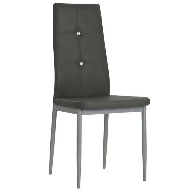 Sedie da Pranzo 6 pz in Similpelle Grigio