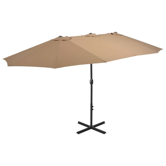 Ombrellone da Esterni con Palo in Alluminio 460x270 cm Tortora