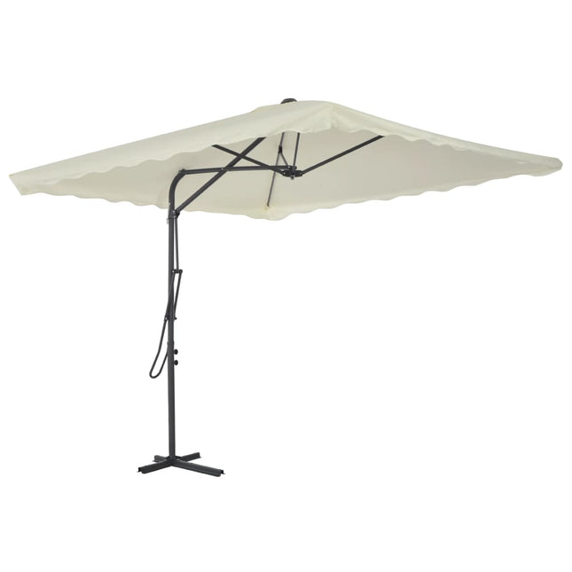 Ombrellone da Esterni con Palo in Acciaio 250x250 cm Sabbia