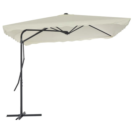 Ombrellone da Esterni con Palo in Acciaio 250x250 cm Sabbia